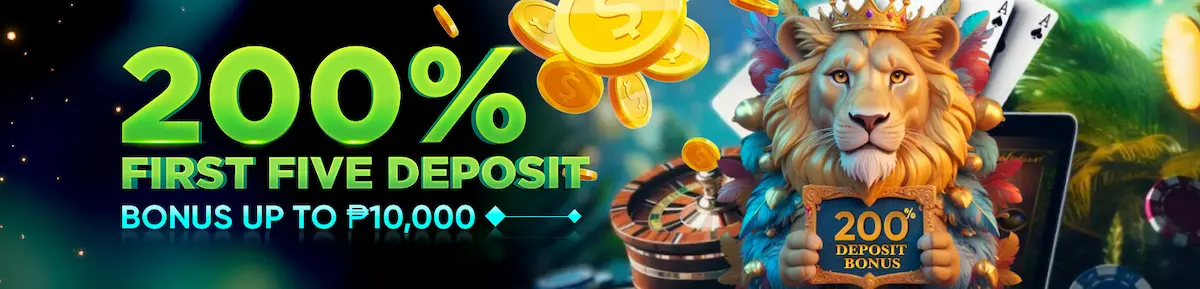 200% first five deposit